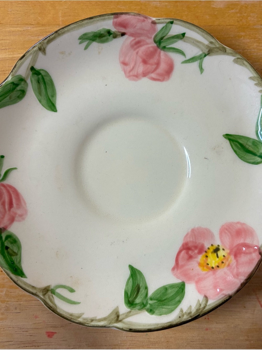 Franciscan Vintage Tea Saucer 5 3/4in Floral Desert Rose USA Earthenware